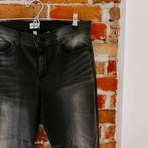 Sneak Peak Black Faded Frayed Skinny Jeans